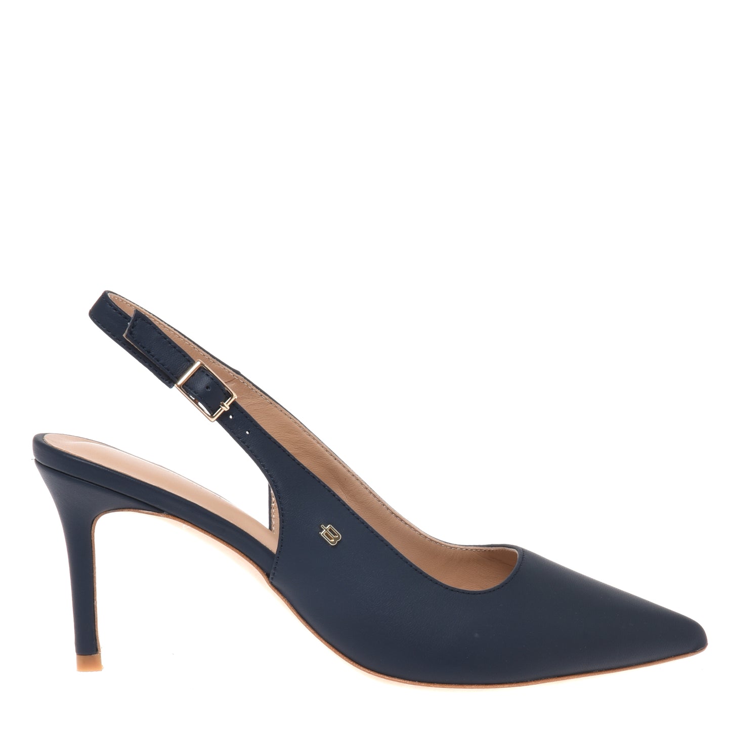 Slingback en cuir bleu