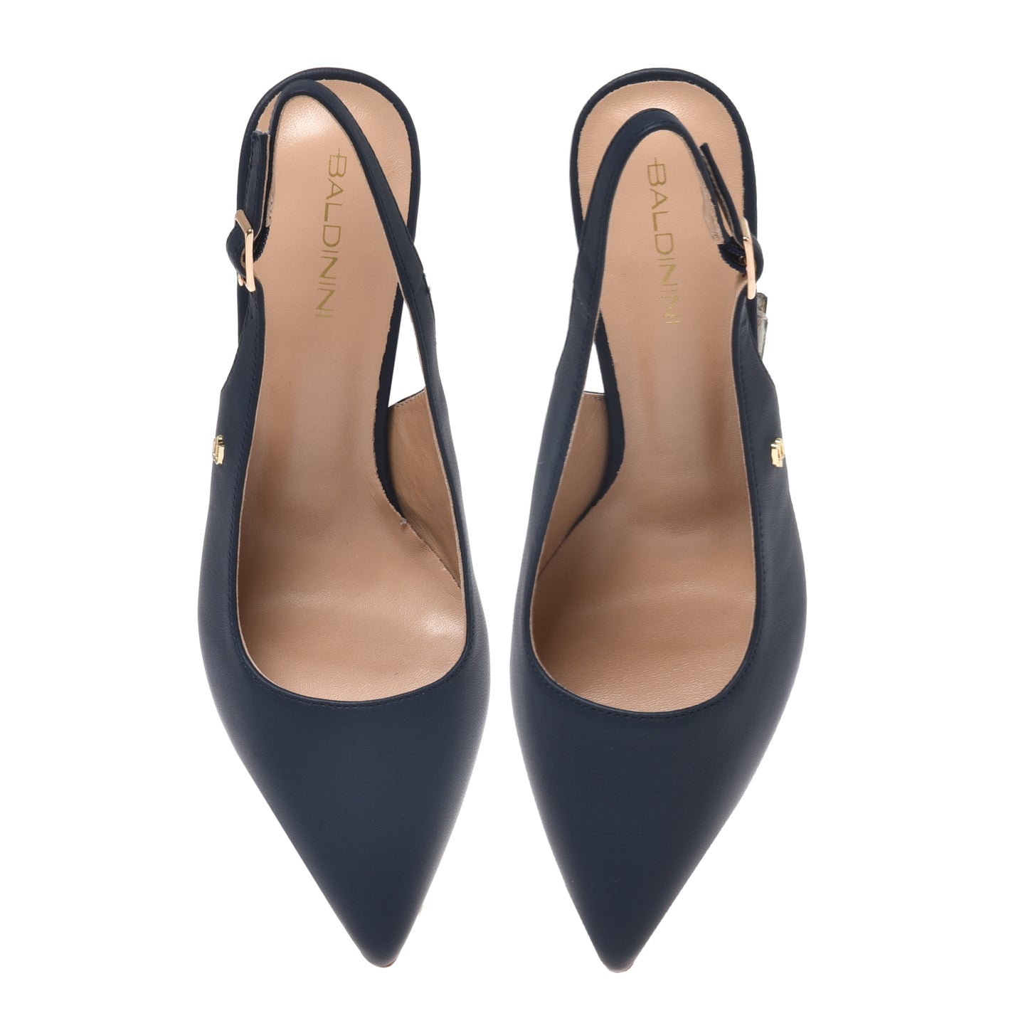 Slingback en cuir bleu