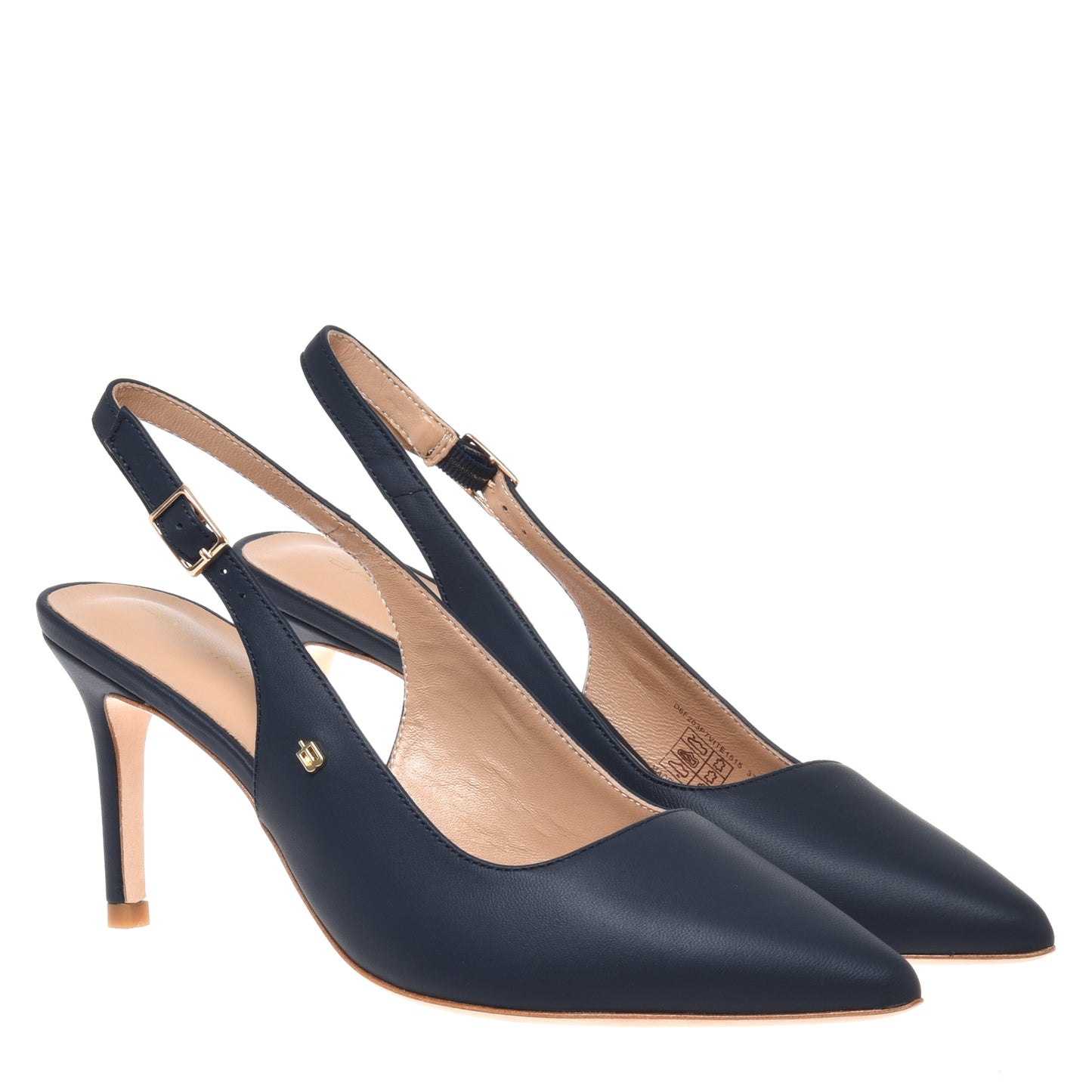 Slingback en cuir bleu