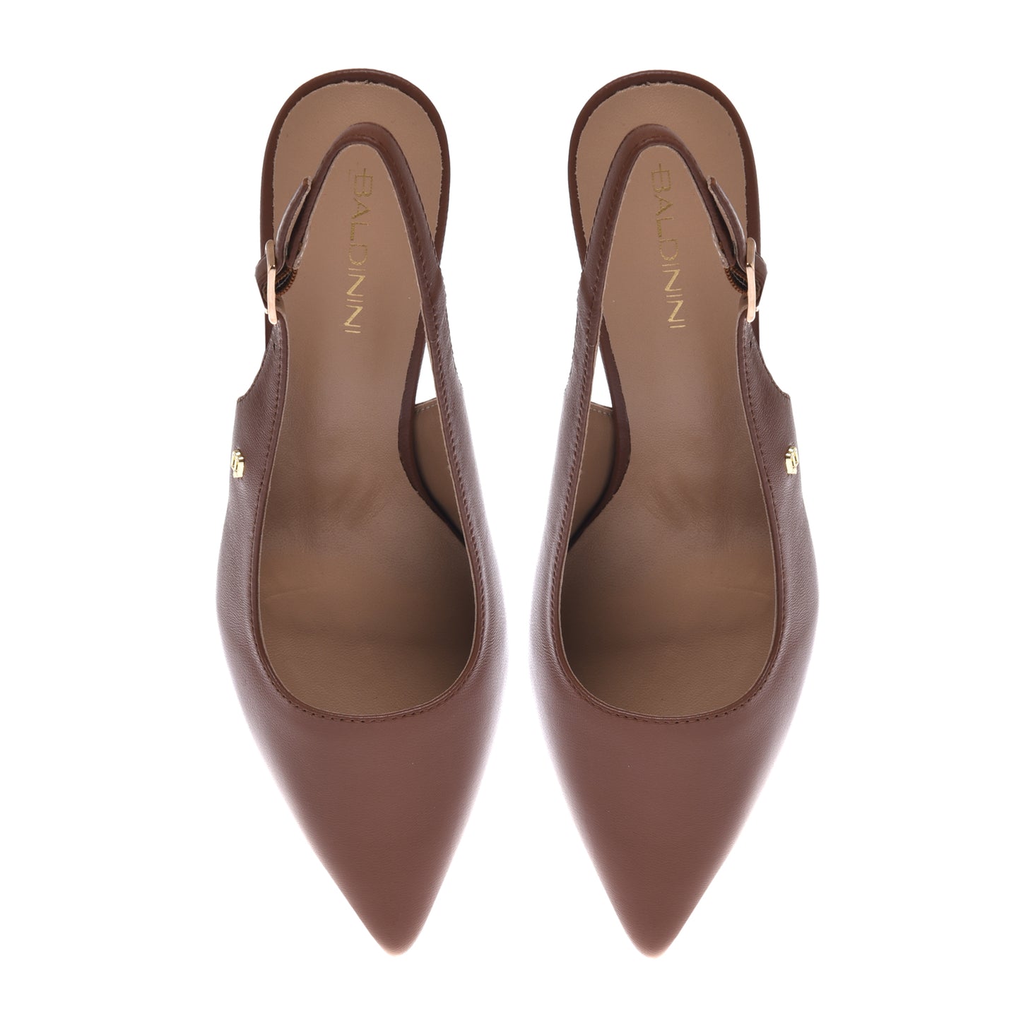 Slingback in pelle marrone