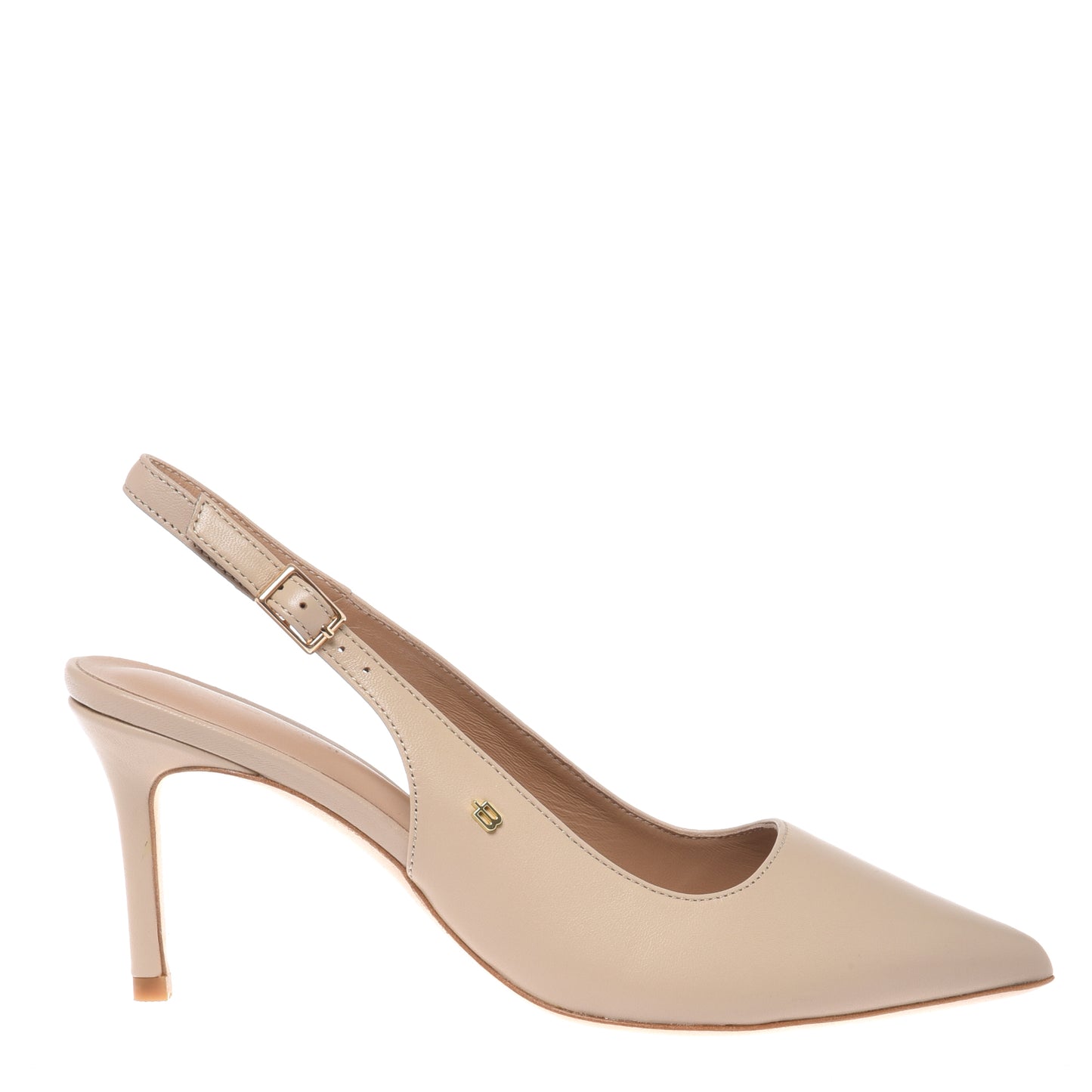 Slingback in pelle nude