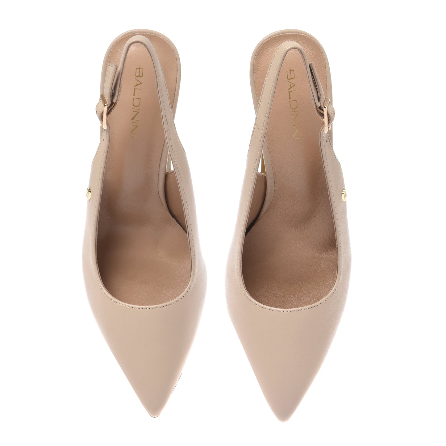 Slingback in pelle nude