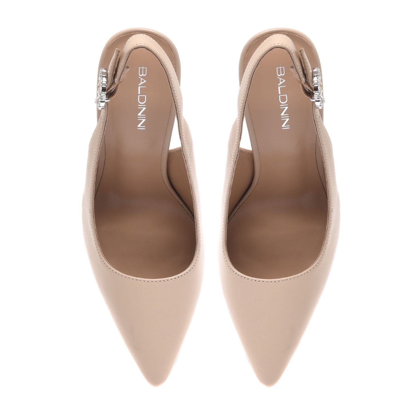 Slingback en cuir nude