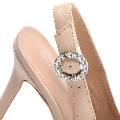 Slingback en cuir nude