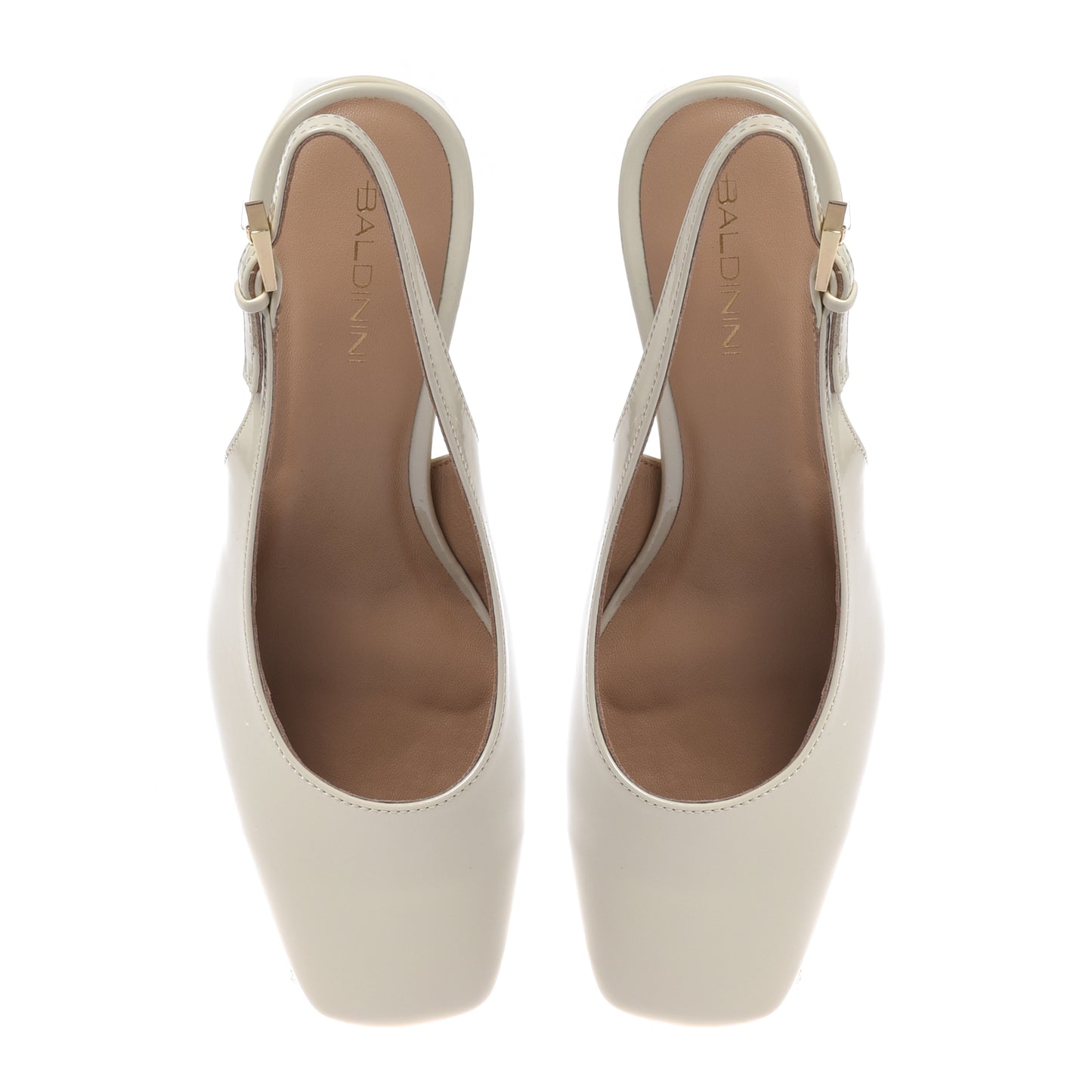 Slingback en vernis blanc cassé