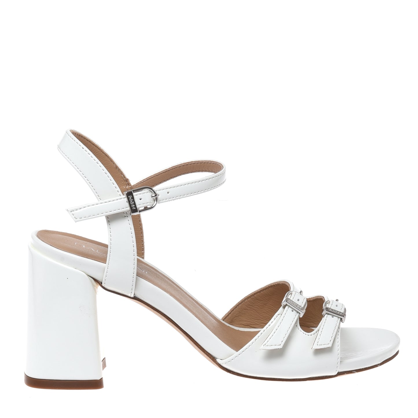 Sandale en vernis blanc