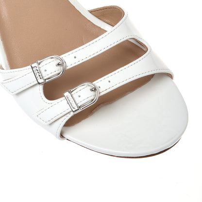 Sandale en vernis blanc