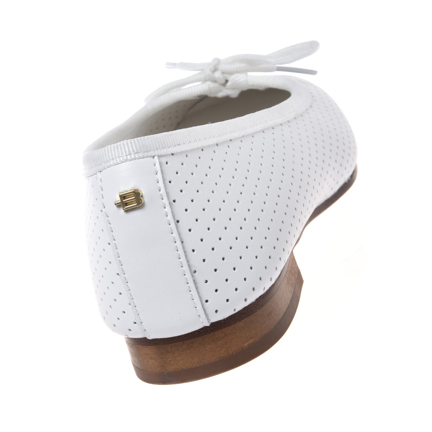 Ballerine en cuir nappa ajouré blanc