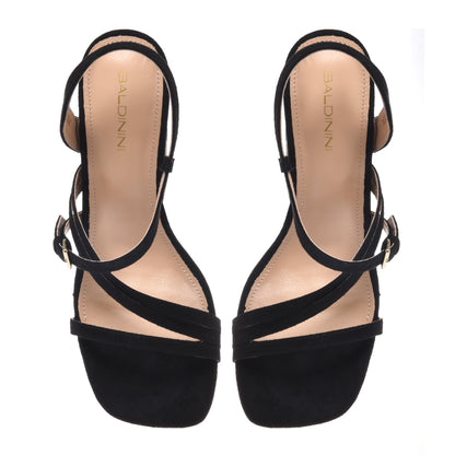 Black suede sandal