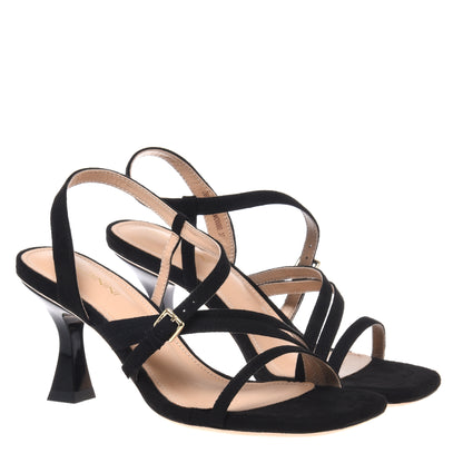 Black suede sandal