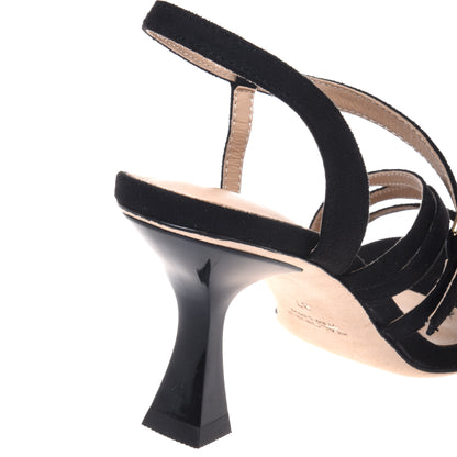 Black suede sandal