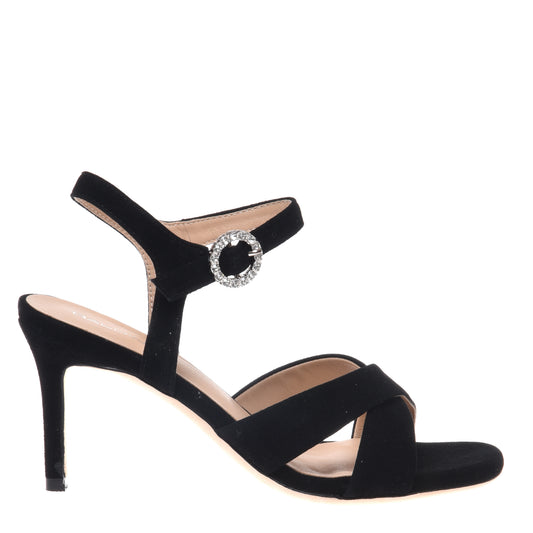 Black suede sandal