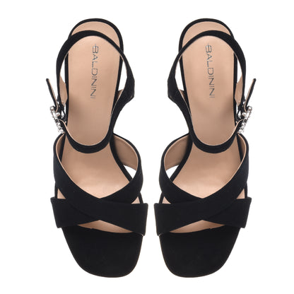 Black suede sandal