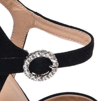 Black suede sandal