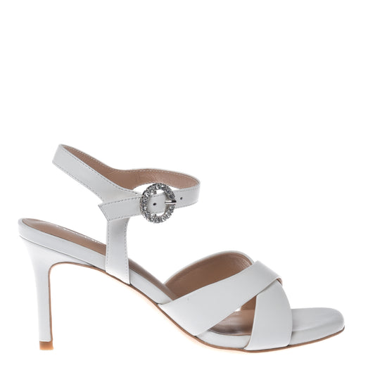 White nappa leather sandal