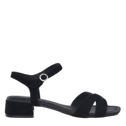 Black suede sandal