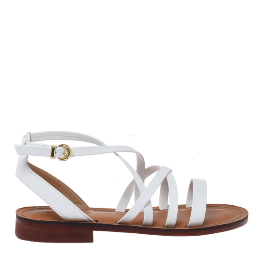 Sandale en éco-nappa blanc