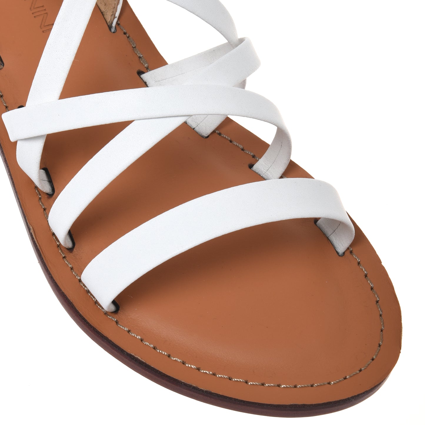 Sandale en éco-nappa blanc