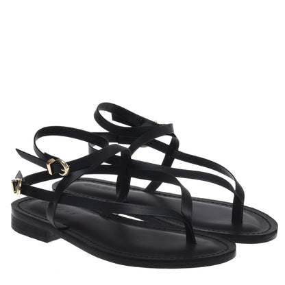 Black nappa sandal