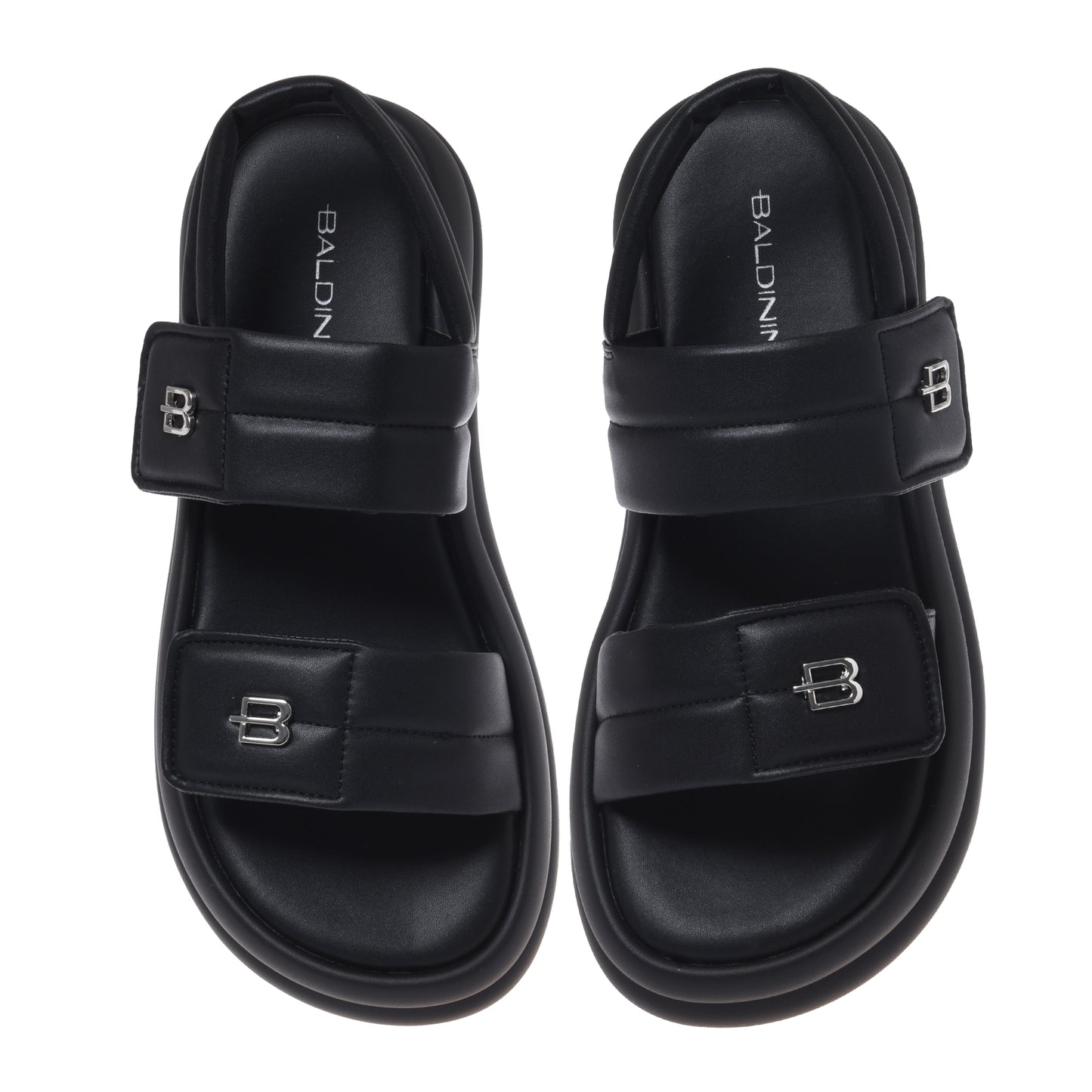 Sandalo in similpelle nera