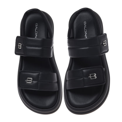 Sandalo in similpelle nera