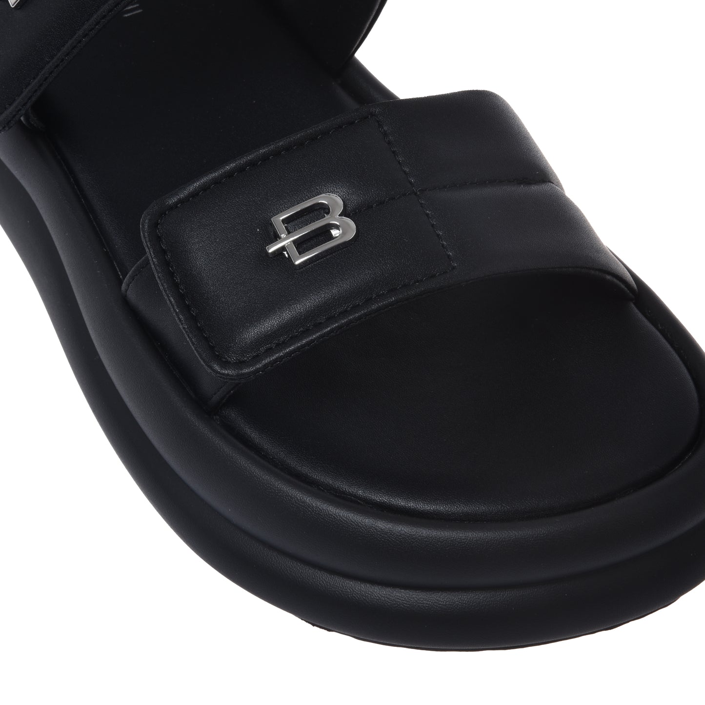 Sandalo in similpelle nera
