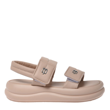 Nude faux leather sandal