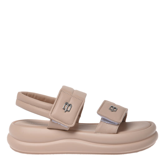 Nude faux leather sandal