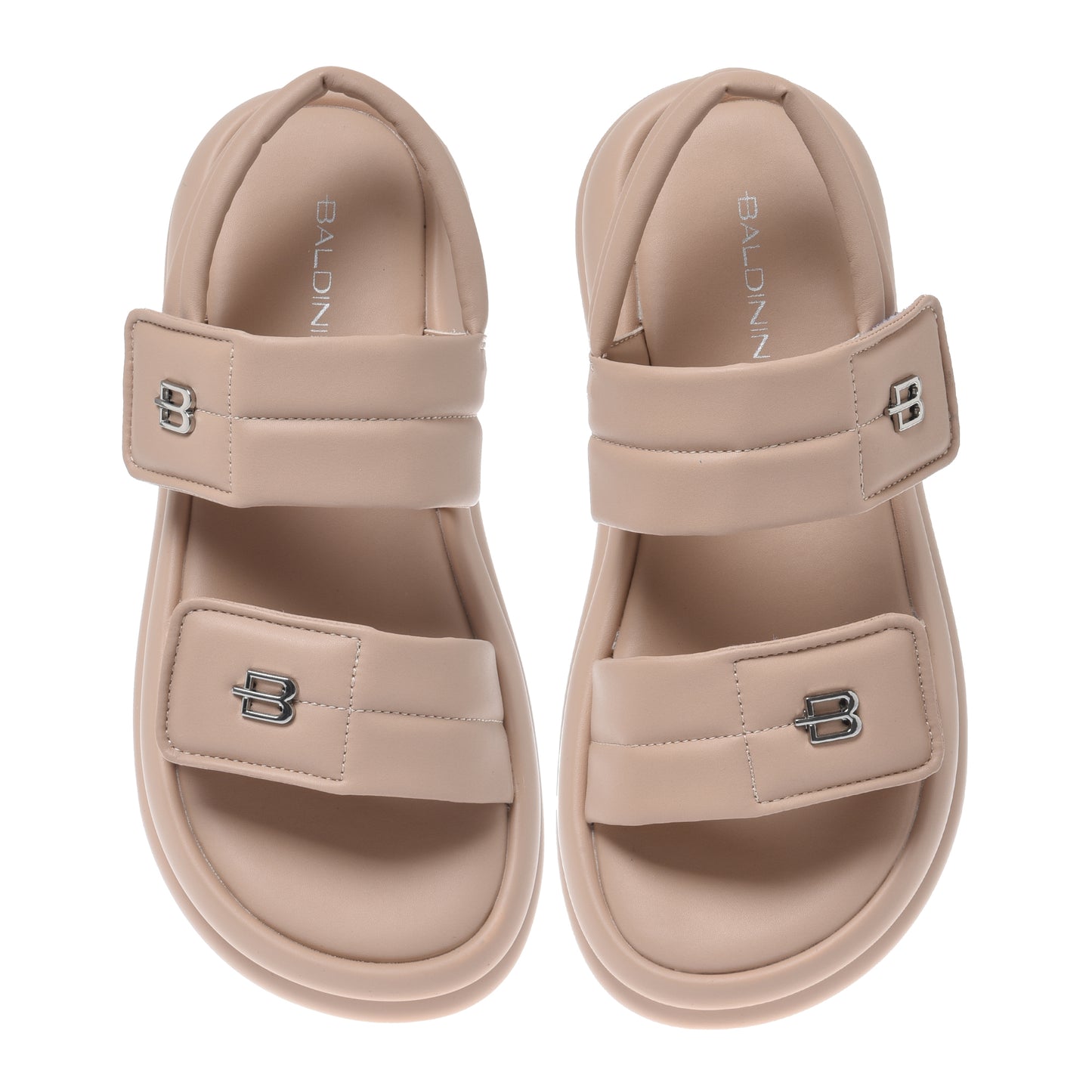 Nude faux leather sandal