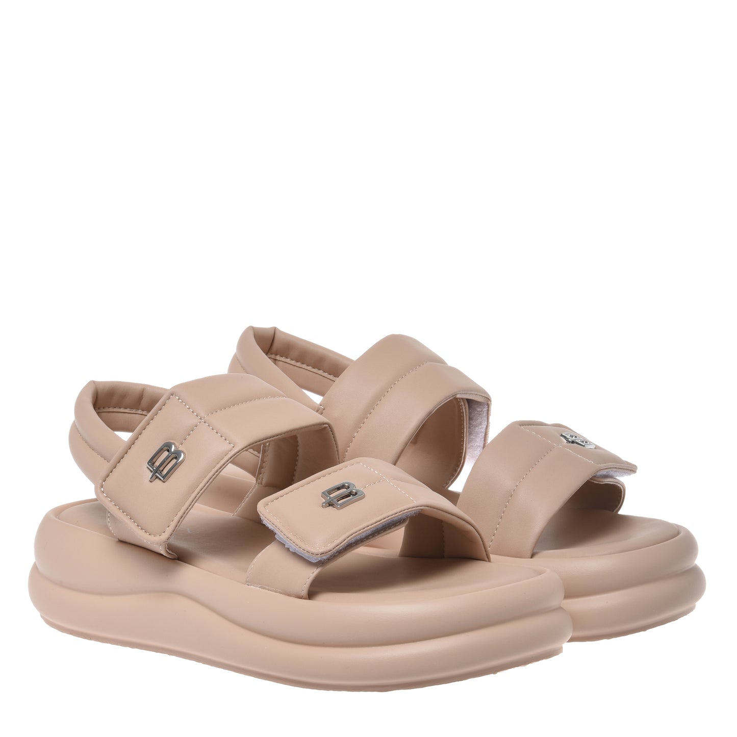 Nude faux leather sandal