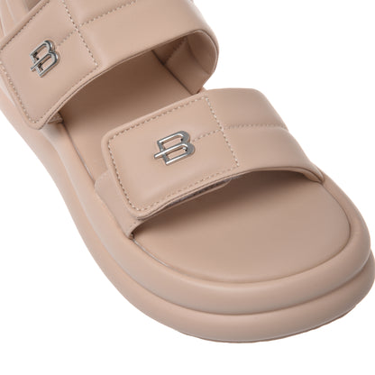 Nude faux leather sandal