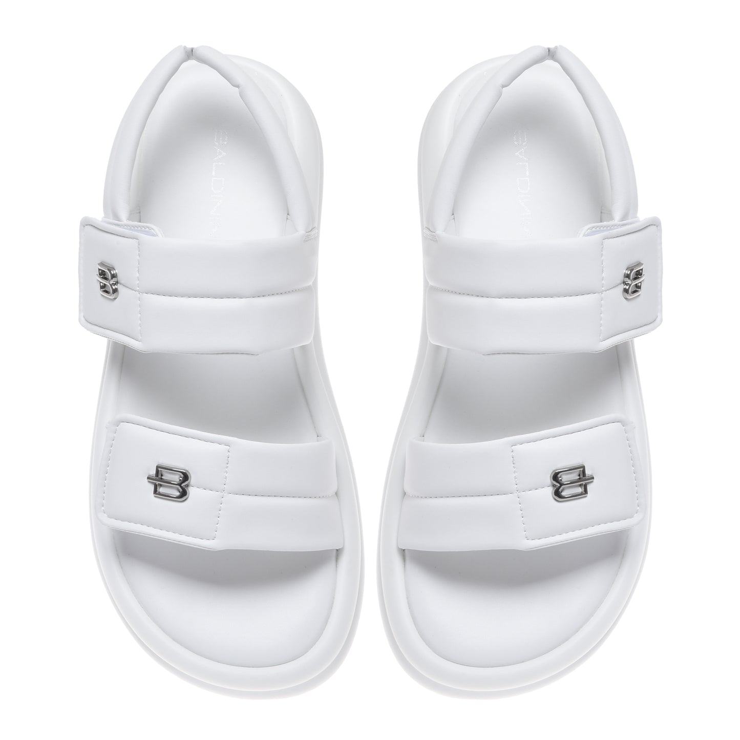 White faux leather sandal