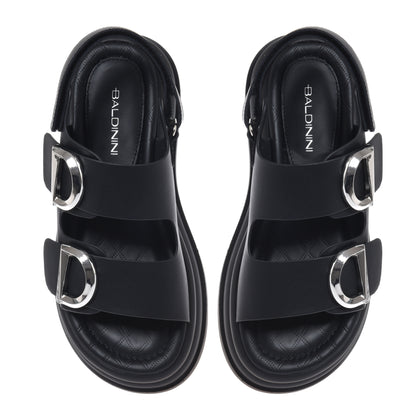 Black leather sandal