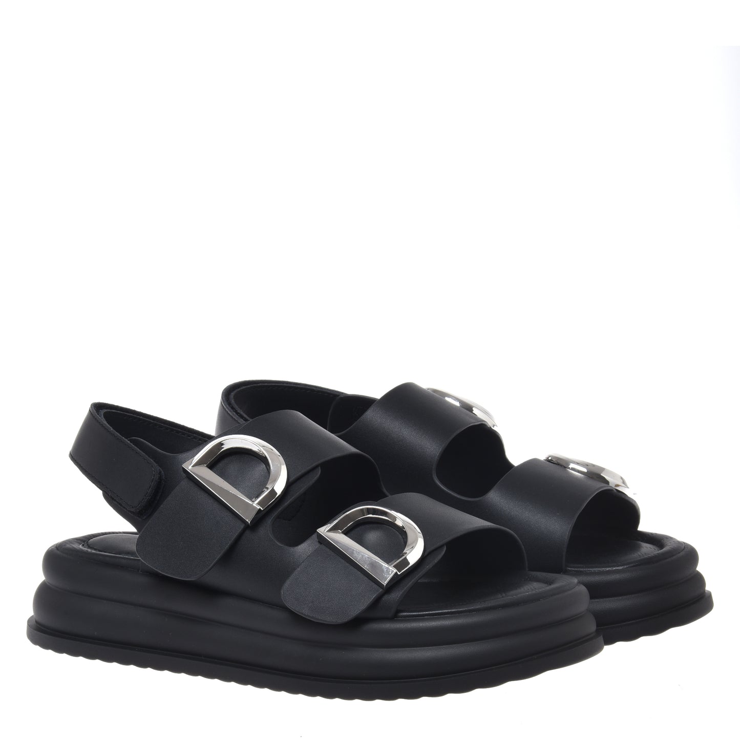 Black leather sandal