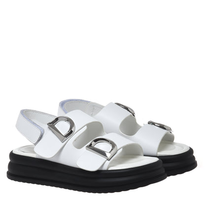 Sandale en cuir blanc