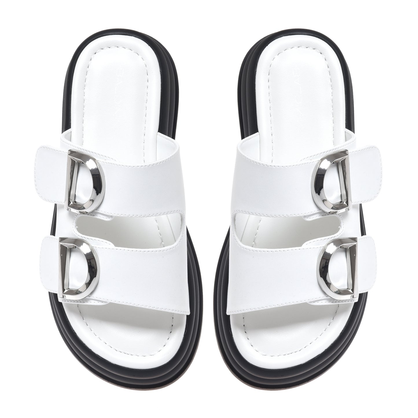 Mule en cuir blanc