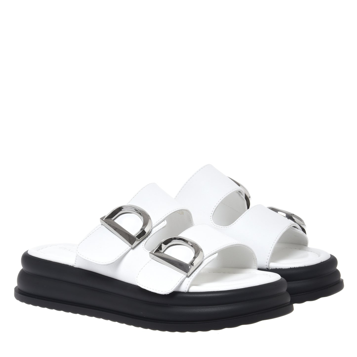 Mule en cuir blanc