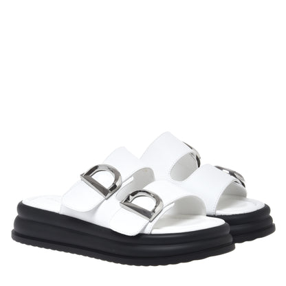 Mule en cuir blanc