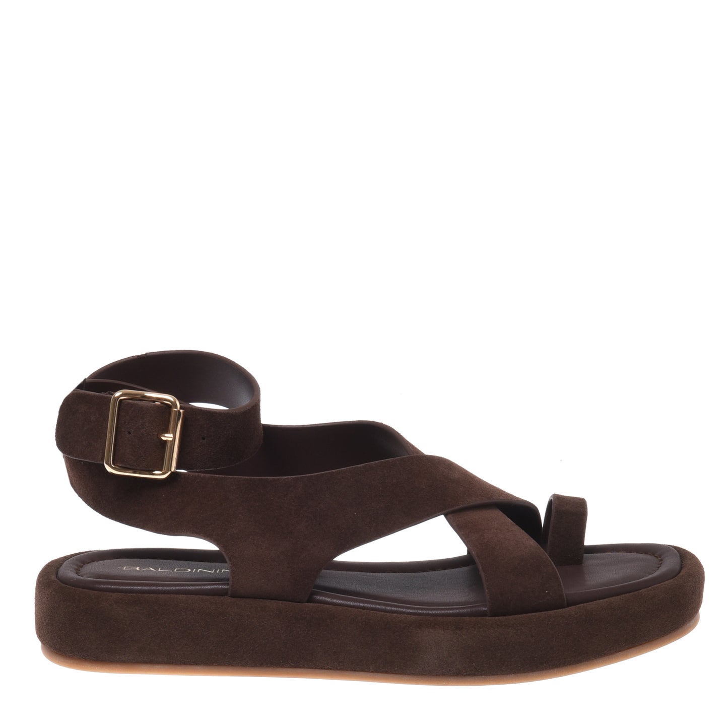Sandale en daim marron foncé