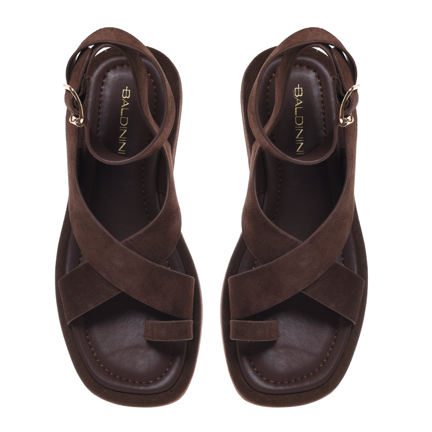 Sandale en daim marron foncé