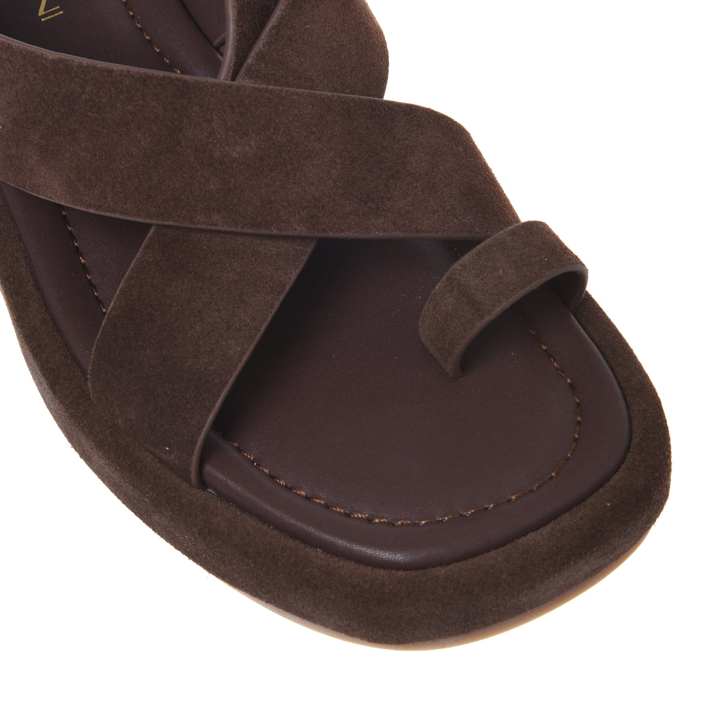 Sandale en daim marron foncé