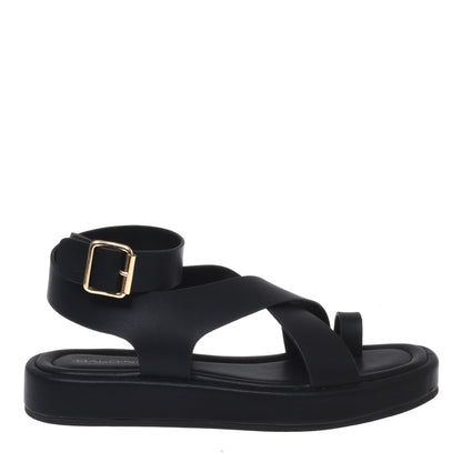 Black nappa sandal