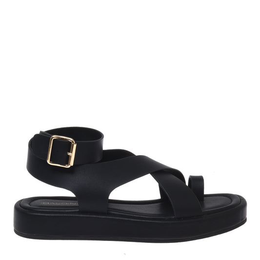 Black nappa sandal
