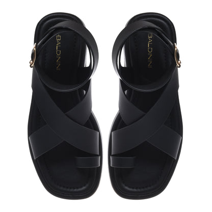 Black nappa sandal