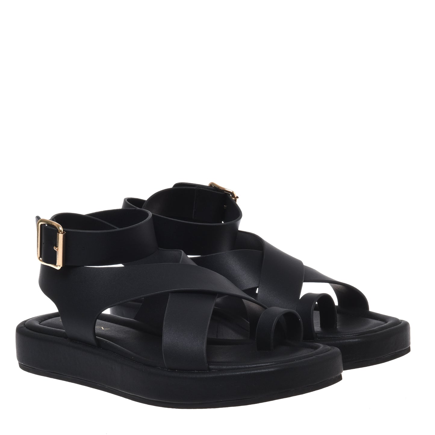 Black nappa sandal