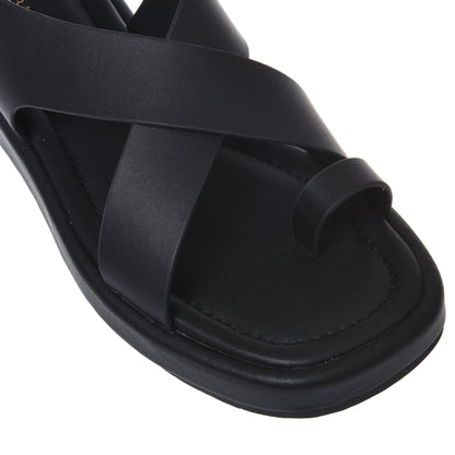 Black nappa sandal
