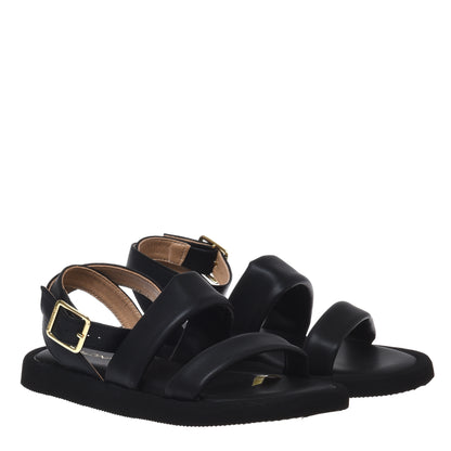 Sandale en nappa éco-nappa noir