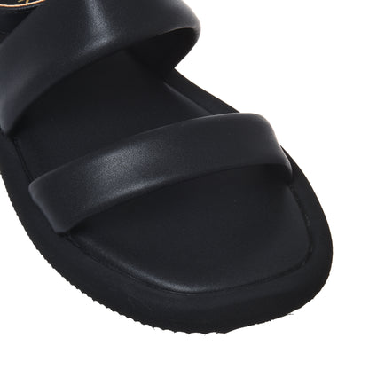 Sandale en nappa éco-nappa noir