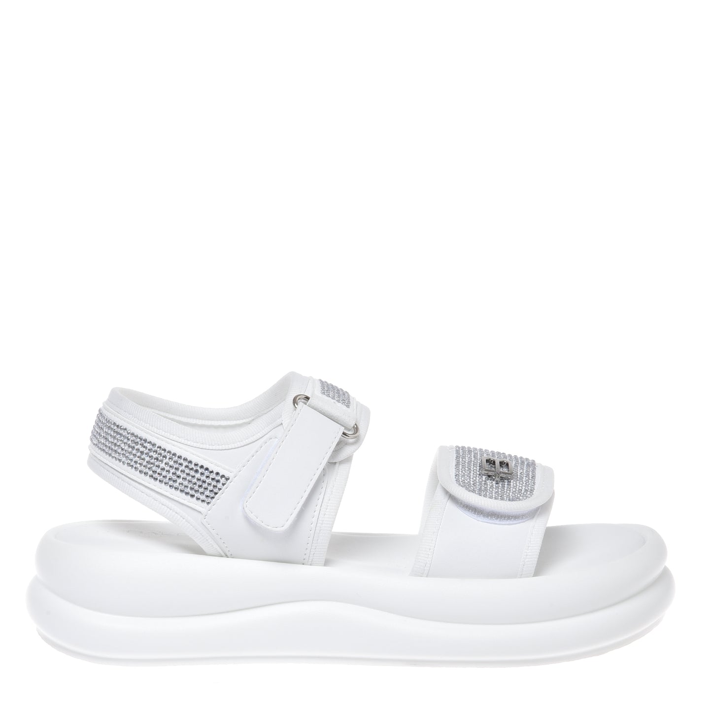 Sandale en lycra blanc avec strass