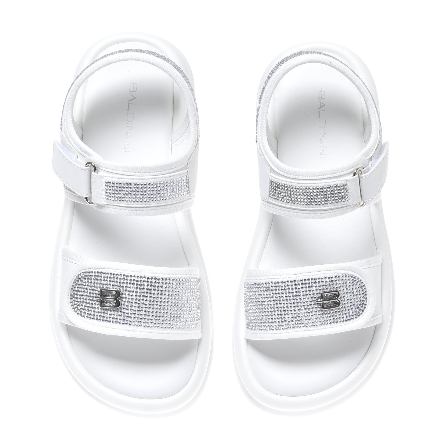 Sandale en lycra blanc avec strass